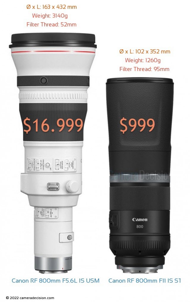 Canon RF 800mm F5.6 vs F11: Find the $16K and 2-Stop Difference